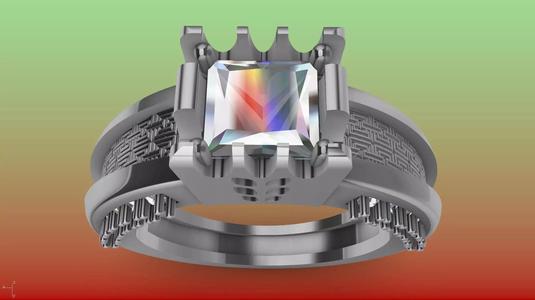 princess cut jali diamond shank ring stl verified