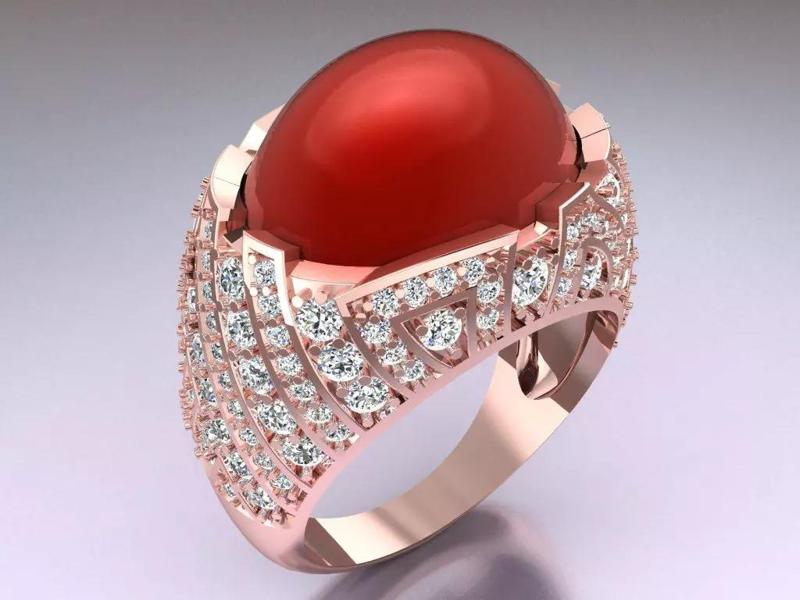 Oval stone ring - Mens Rings - GN257