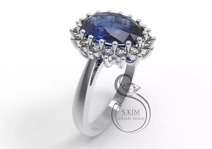 Princess Dianna wedding ring oval gem 9x7mm