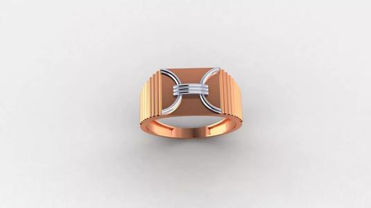 Rope Link Plain Gold Light weight Mens Band Ring 3dm stl