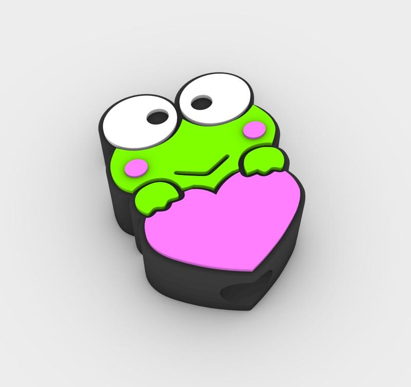 Straw Topper KEROPPI IN LOVE WITH A HEART Fits Standard & Stanley Straws | STL, 3MF pre-painted