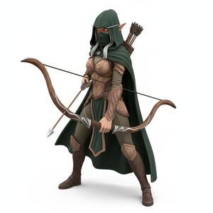 Agile Elven Archer STL - Hooded Woodland Ranger Miniature for Tabletop RPG & Wargaming