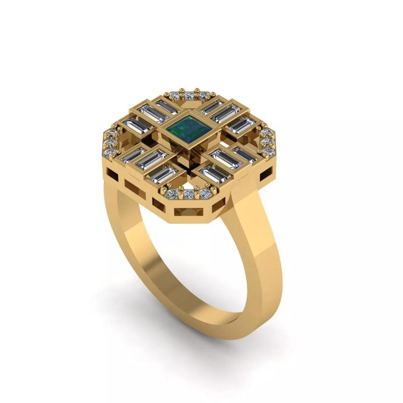 Baguette Square Diamond Ring