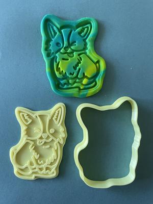 Winking corgi cookie cutters