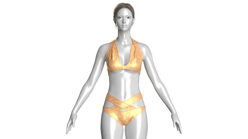 Girls Bikini-Summer Print | Marvelous / Clo3d / obj / fbx