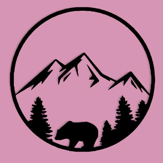 Bear in a Landscape - Majestic Wildlife Silhouette Wall Art