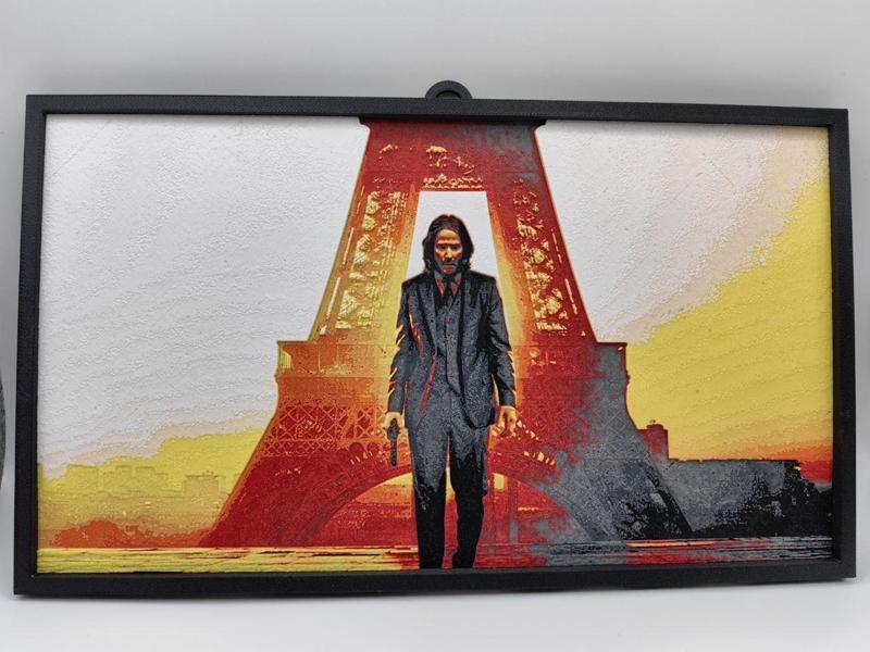 HueForge - John Wick 4 - Eiffel Tower - 0.2mm Nozzle