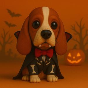 Basset Hound Halloween Vampire POP -STL