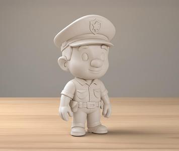 Cartoon Policeman 3D Printable 3D print model