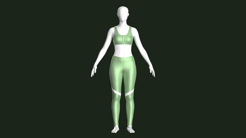 Girls Bralette With Leggings V2  | Marvelous / Clo3d / obj / fbx