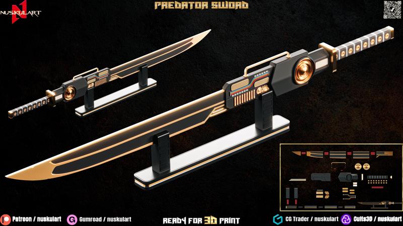 Predator Sword - Luxury Decor - REAL SIZE - 3D Printing Legendary Cosplay