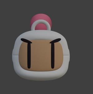 Bomberman Head Keychain - Angry Detonation Expression - Bomberman - Ready to Print