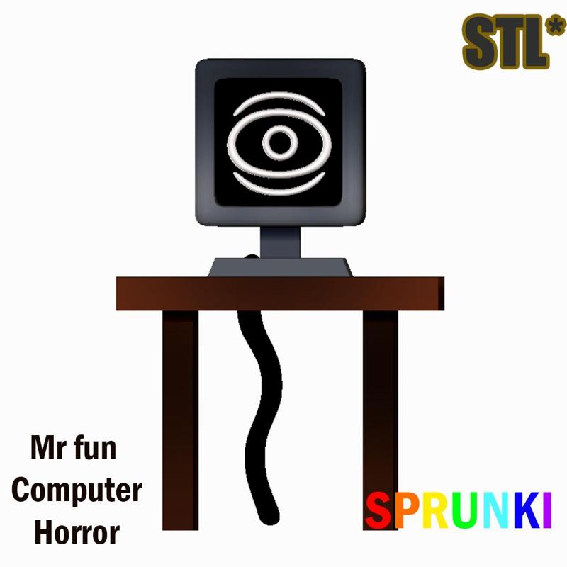 Sprunki Incredibox Mr fun computer Horror STL 3D Character Fanart
