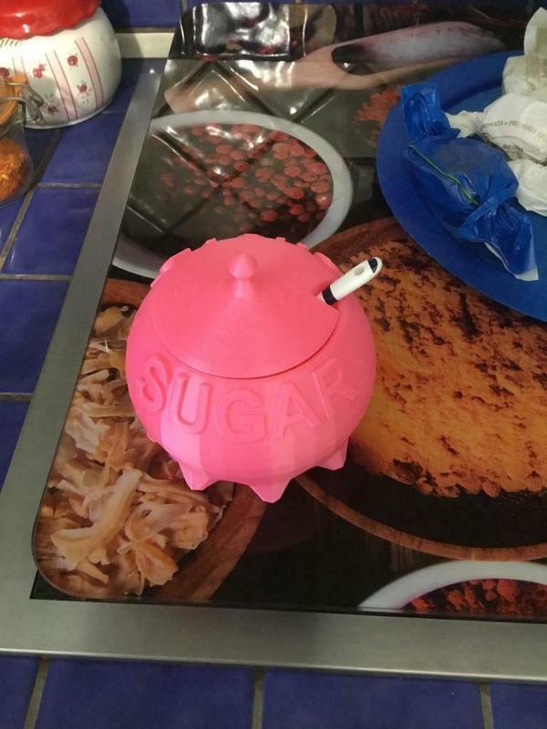 Sugar Bowl with spoon hole