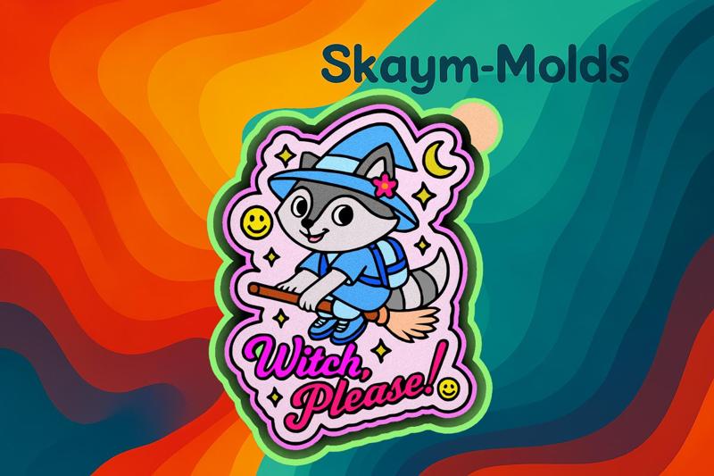 🦝✨ Witch Please Raccoon Design Mold – Freshie, Ornament, Resin & Candle Mold