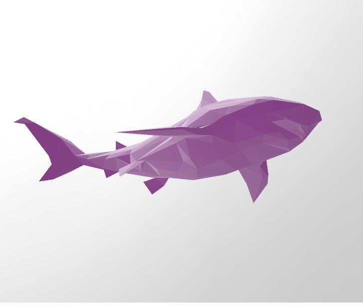 Tubarão Low Poly – Modelo 3D Artístico para Impressão
