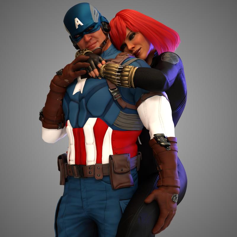 ❤️ Captain America X Black Widow Statuette ❤️