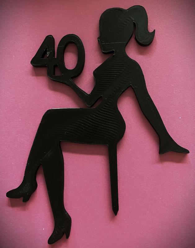 Cake Topper Lady 40th Birthday