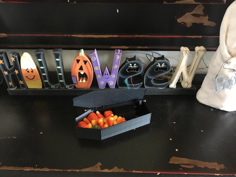 Haunted coffin candy bowl