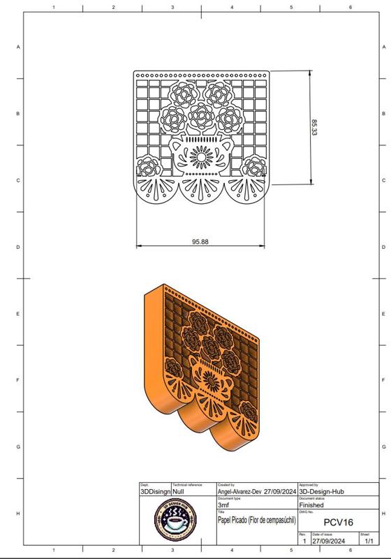 Papel Picado (Cempasúchil flower)