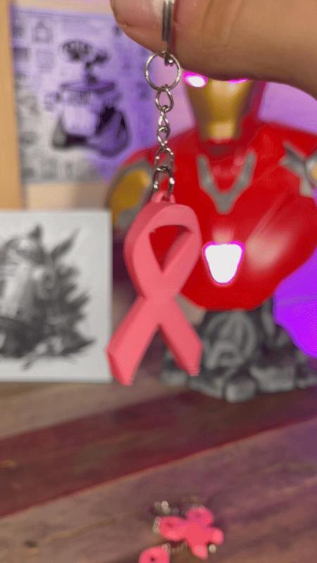 Ruban octobre rose/pink october ribbon (keychain)