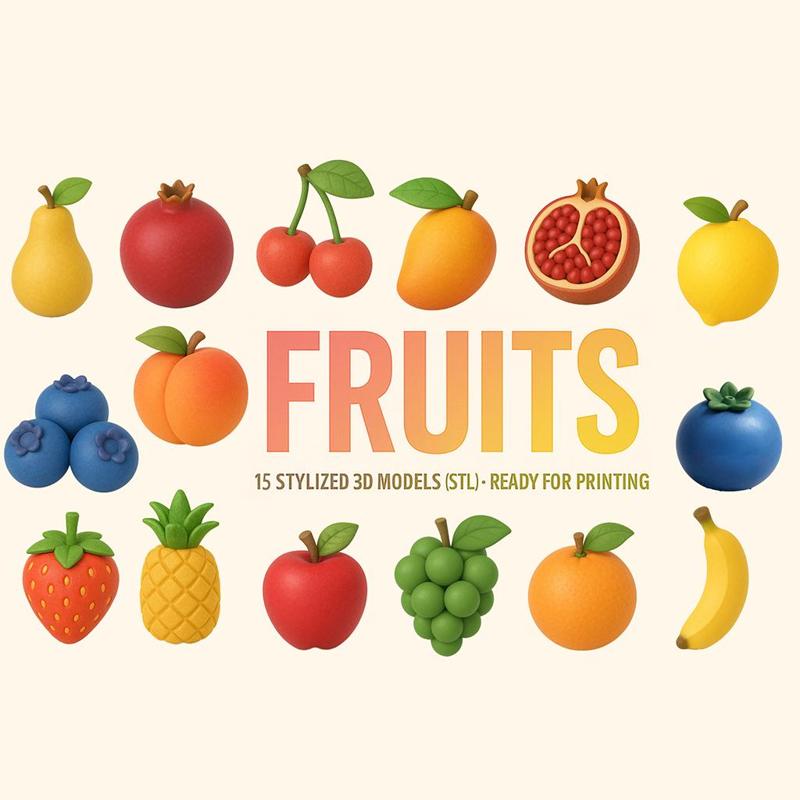 Fruit Friends Pack - Set of 15 Printable Models