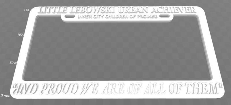 Little Lebowski Urban Achiever, License Plate Frame, The Big Lebowski