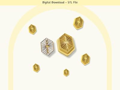 Geometric 01 Clay Cutter for Polymer Clay | Digital STL File | Clay Tools | 5 Sizes Clay Cutters, 2 Cutter Versions