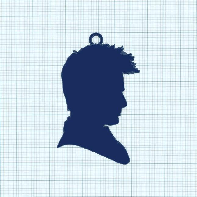 10th doctor silhouette keychain