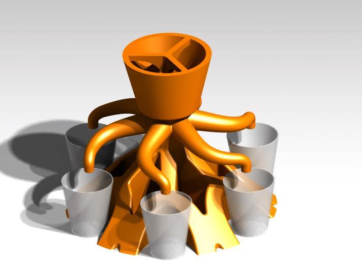 Schnapskrake - Shot Filler sixfolds at the same time.