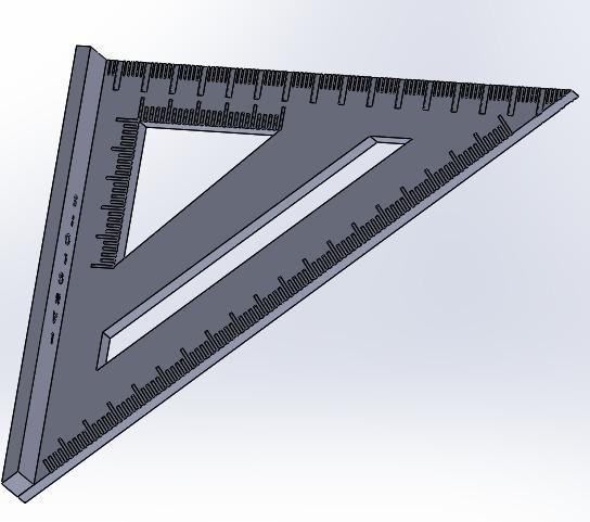 Basic woodworking square (metric graduation) 