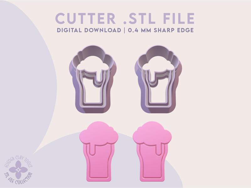 Beer Glass Polymer Clay Cutter | Beer Glass Cookie Cutter | Digital STL File