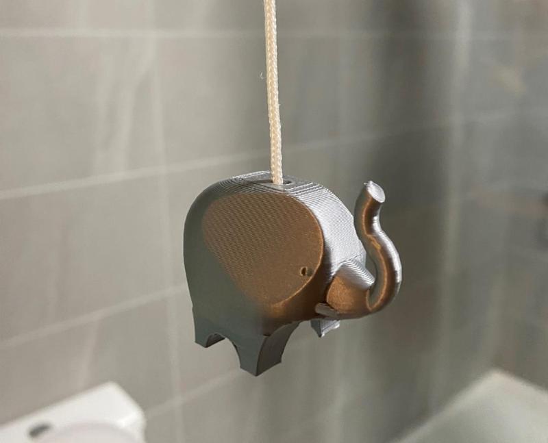 Elephant bathroom light cord pull