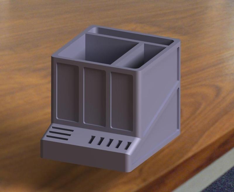 Desk organizer for pens USB sticks and SD cards