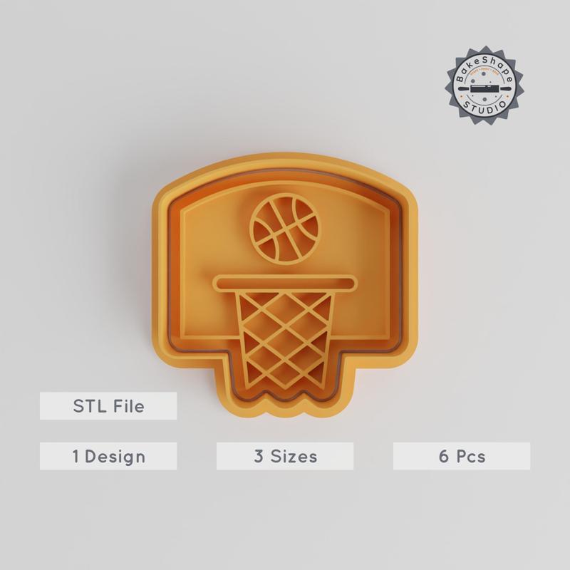 Basketball Shape Cutter & Stamp, Perfect for Cookies & Fondant, 3 Sizes, Gym & School Team Sport Design