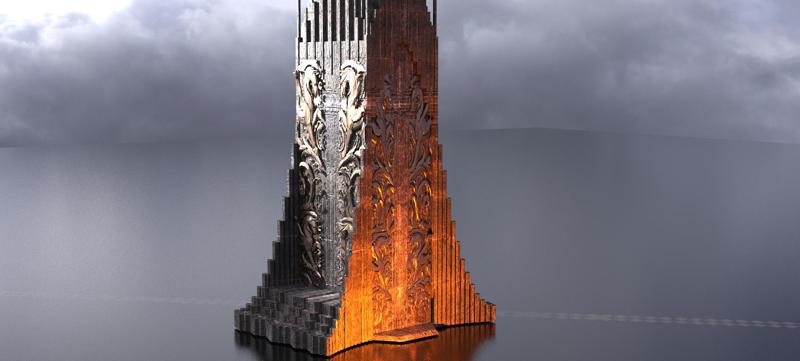Norse Gods Engraved Monolith Tower