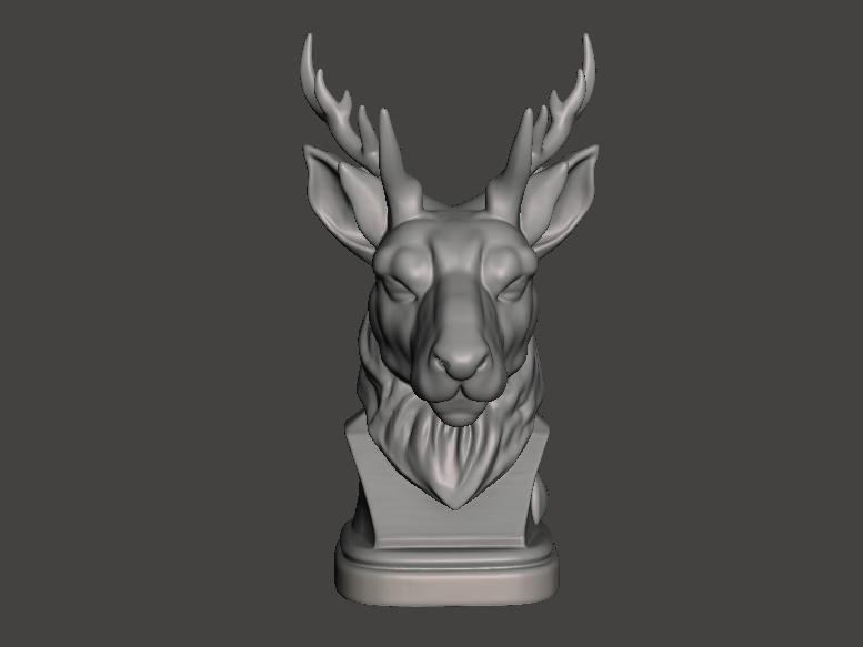 Enigmatic Stag Bust Forest Secret K001 Gift Bust Figure Unique & Detailed 3D Print Model
