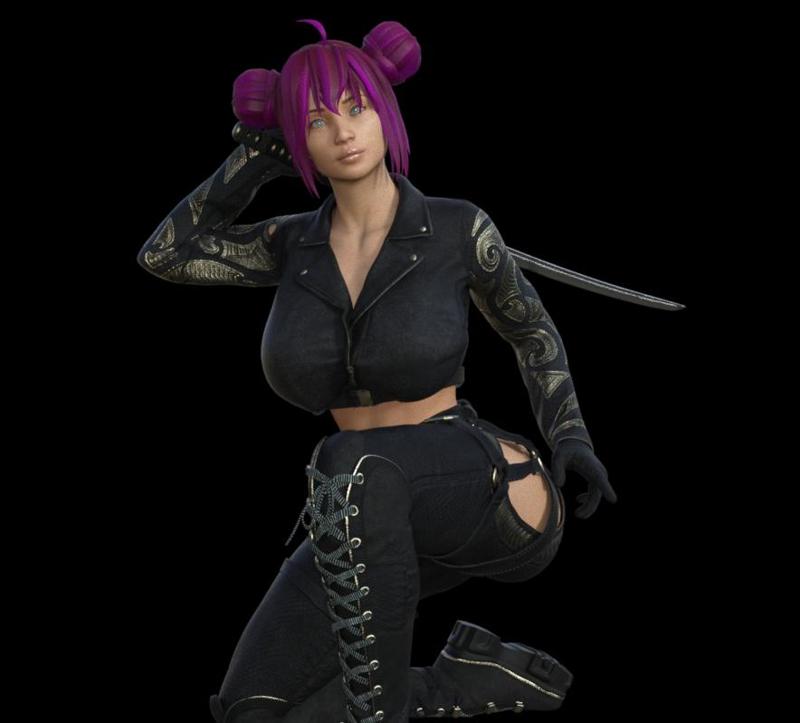 Sexy samurai katana kiri
