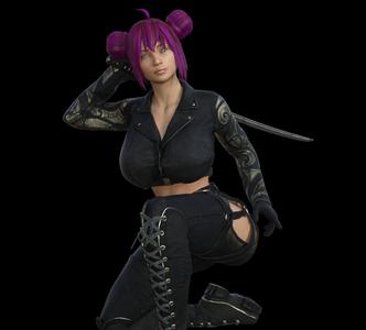 Sexy samurai katana kiri