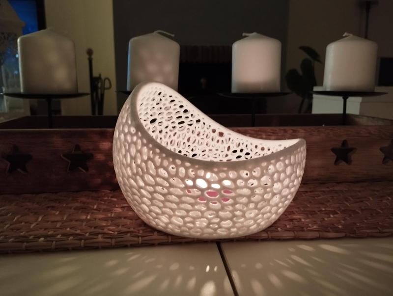 tea light candle holder voronoi, portavelas 