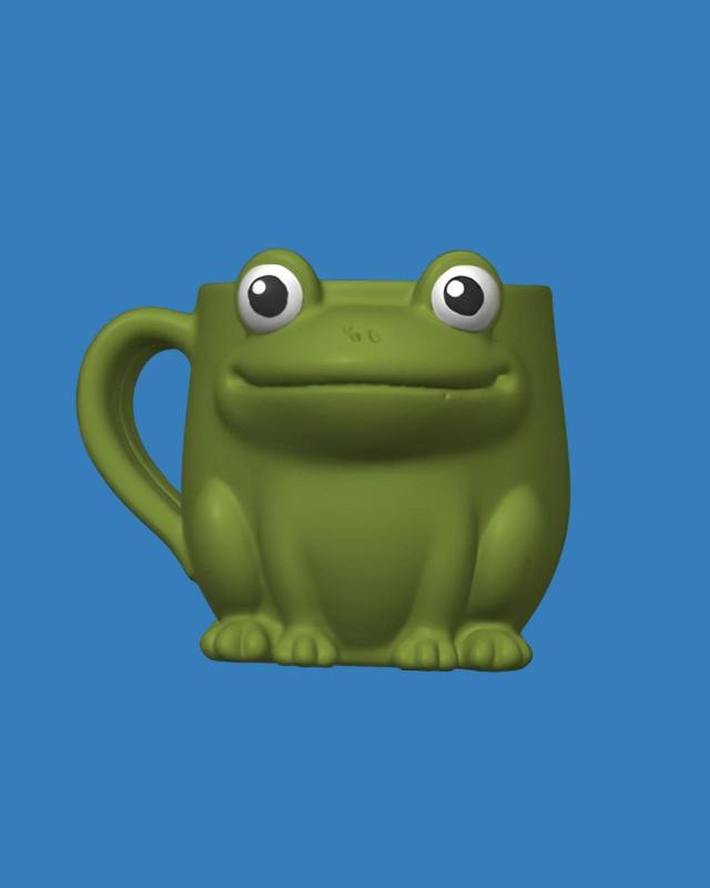 Frog Head Mug – 3D Printable STL File (Digital Download)