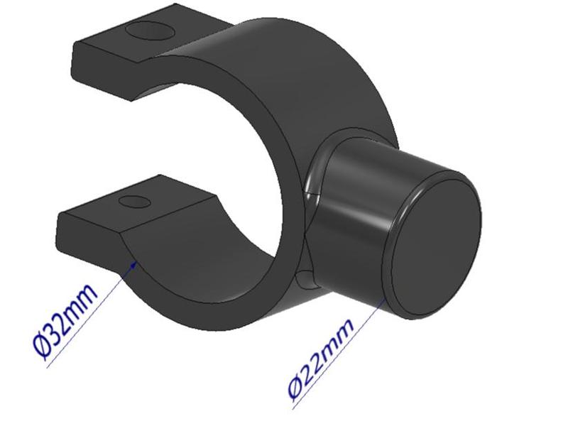 Bicycle bell adapter Ø32mm to Ø22mm