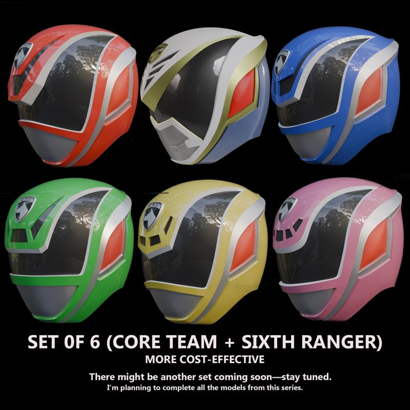 Set of 6 Power Rangers SPD Dekaranger Wearable Cosplay Helmet