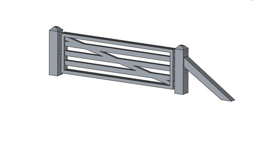 Prairie entrance gate plus HO fence post
