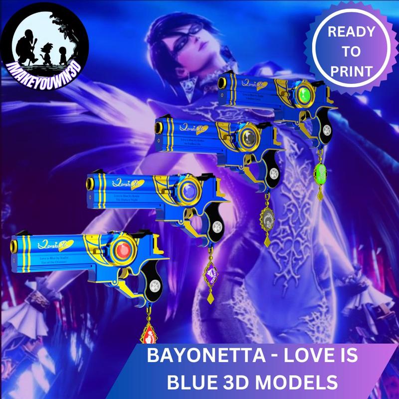 Bayonetta 2 - Love is Blue | 3D Model + Charms for Cosplay