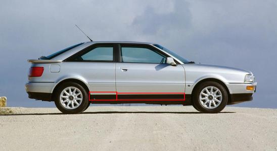 Audi A4 B3 Coupe lower door  and rear fender trim