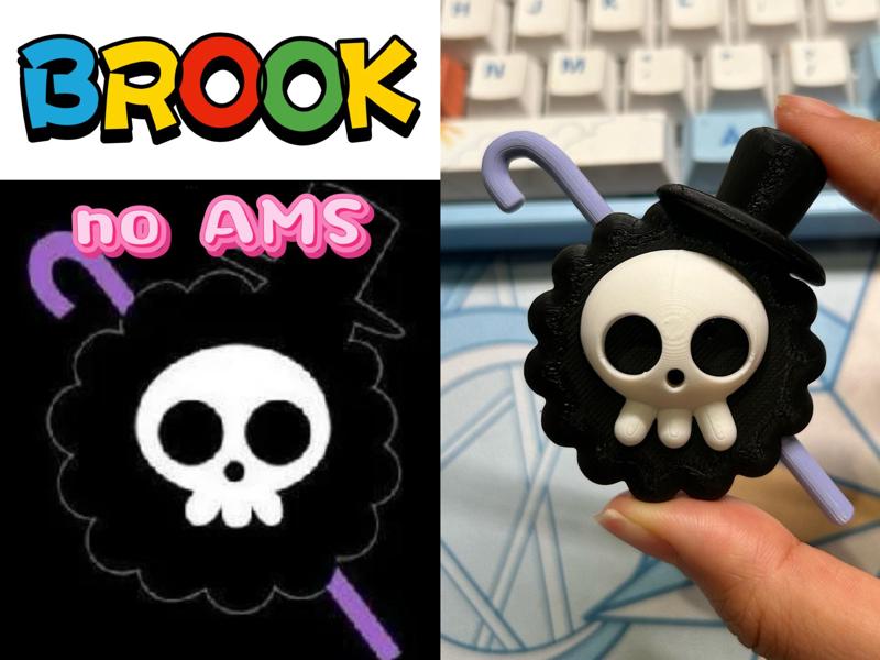 ONE PIECE Brook Pirate Flag Badge Refrigerator Magnet 3D Model