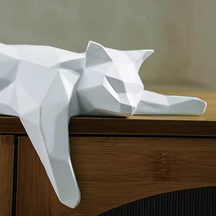 Decorative sculpture design home minimalist lying cat