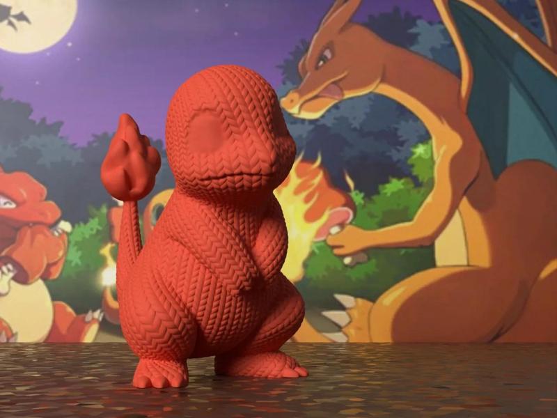 The weather's turning cold, let's knit a little Charmander 2 (10cm high, 37g)