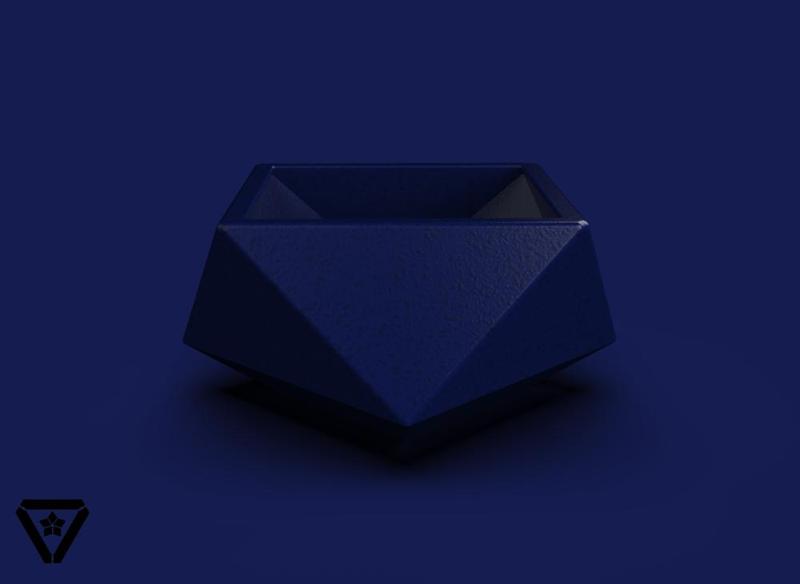 78. Facet Origami Geometric Bonsai Pot - V19 - Megumi (Inches)